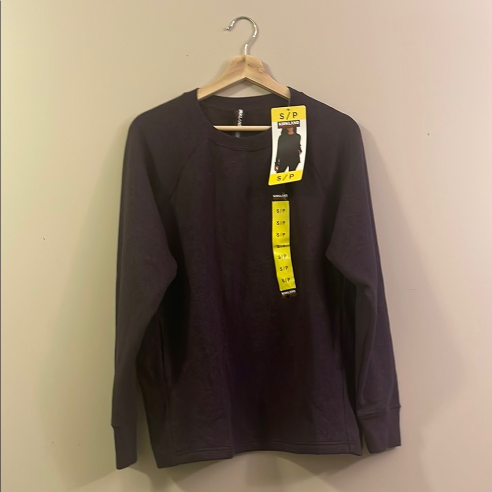 Kirkland Signature Black Long-Sleeve Top S/P NWT Cozy Basic